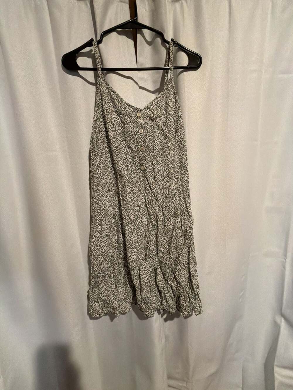 Gap Green and White Polka Dot Cami Button Front Mini Dress Size M